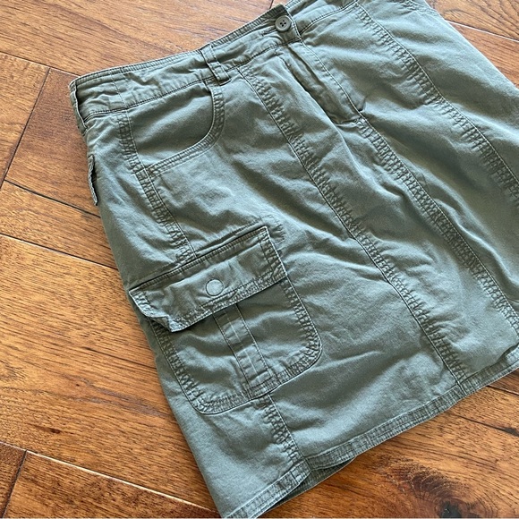 Y2K Jessica Olive Green Cargo Mini Skirt with Shorts - Picture 2 of 8